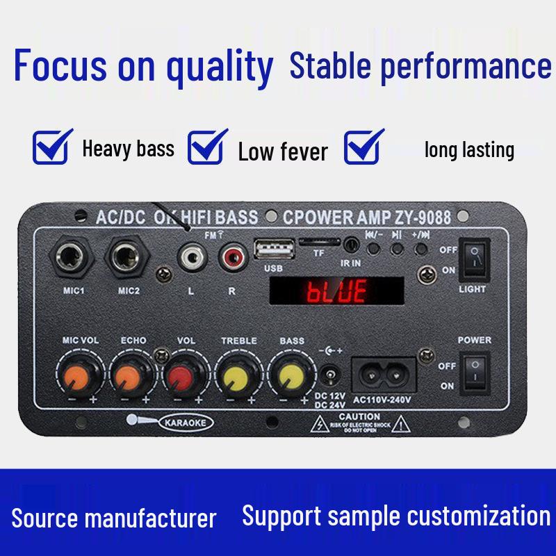 Bluetooth Display Subwoofer Amplifier Board for Home, KTV, Outdoor, and Car Audio