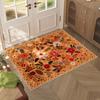 NonSlip Floral Area Rug Washable Low Pile Floor Carpet Decorative Floral Rug Comfortable and Easy Cleaning Carpet