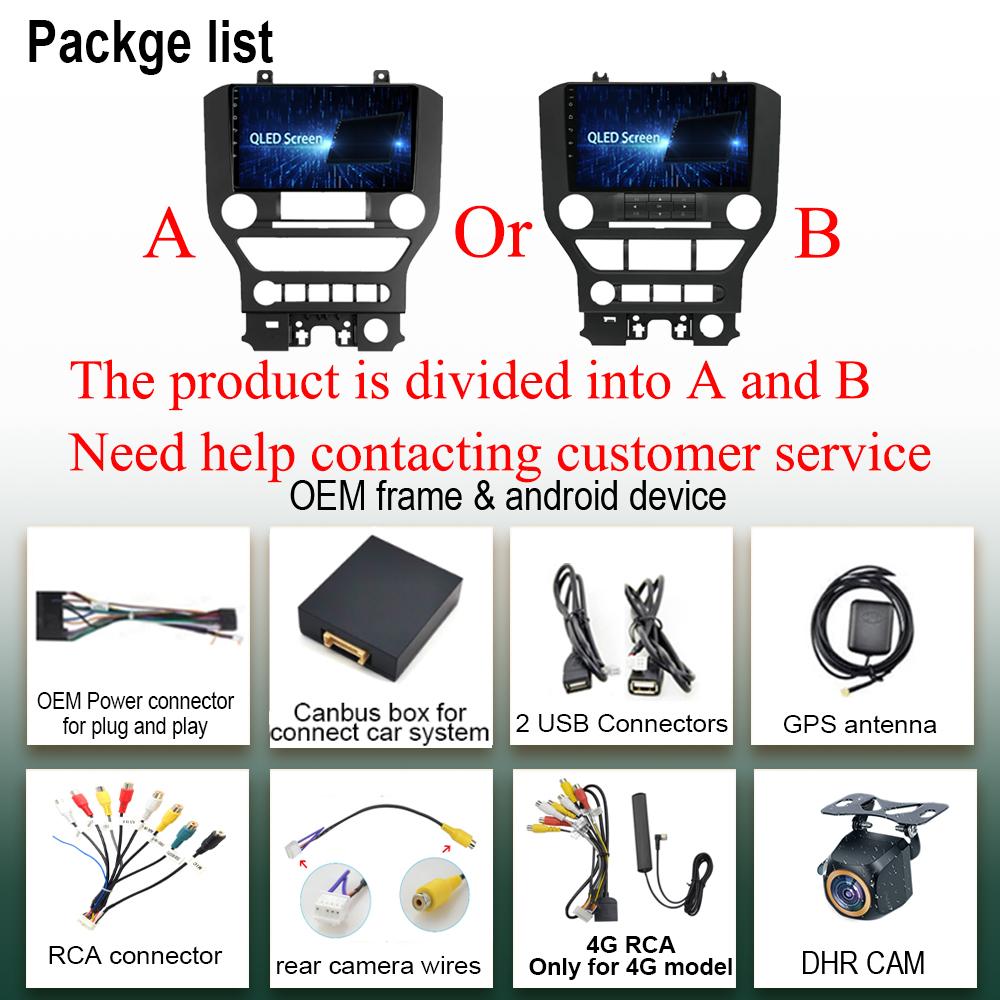 Android 14 For Ford Mustang 6 VI S550 2014 - 2025 Car Radio Multimedia Video Player Stereo Carplay Navigation GPS WIFI QLED DVD