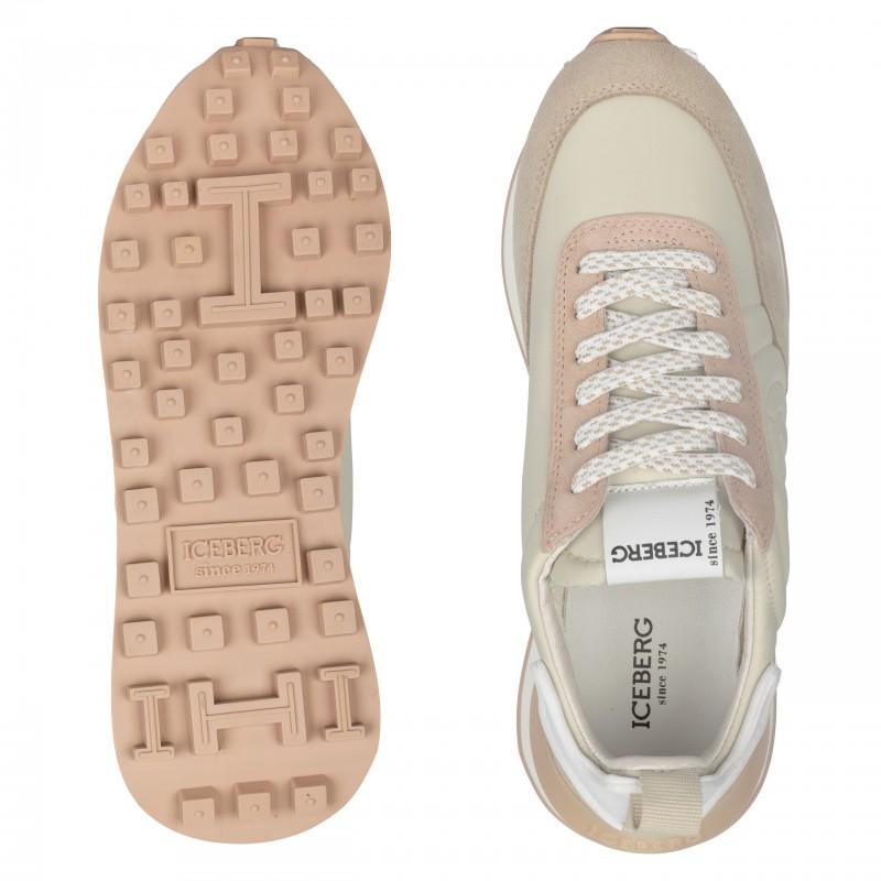 Iceberg luksusowe włoskie sneakersy buty damskie piaskowy/różowy - Rozmiar: 39