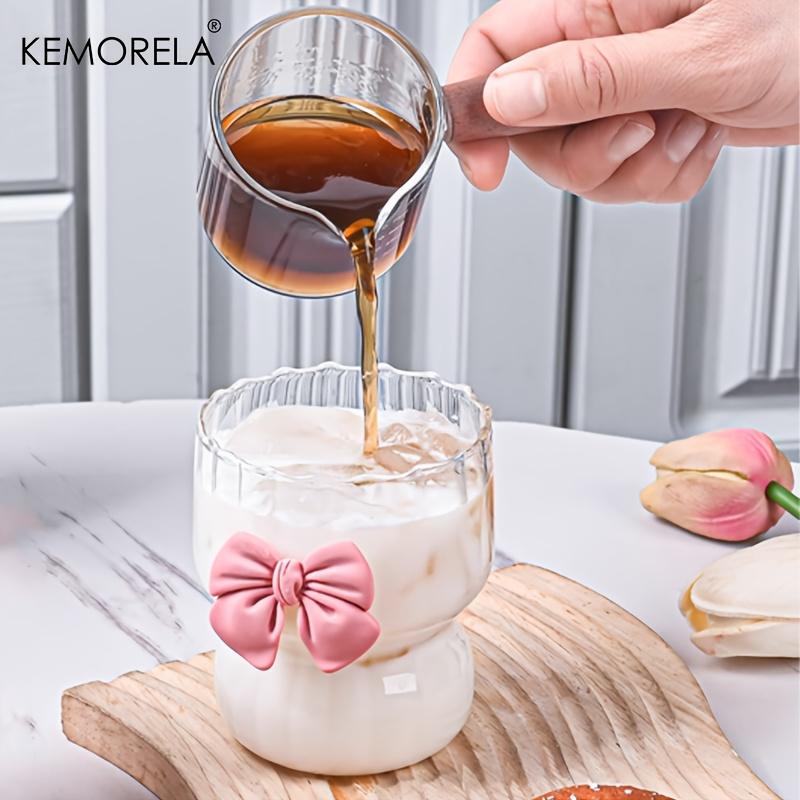 2/4/6 st Båge Vintage Vågigt Glas 350ml Dekorativ Iskaffekopp för Juice Öl Dryck Vatten Dessert Kaffekopp med Båge