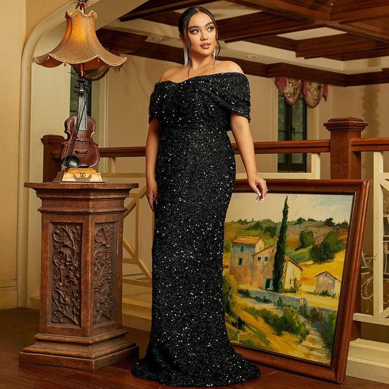 Foreign Trade Sexy Long Sequined Evening Dress for Banquets, Weddings, Birthdays, Bridesmaid Dresses, Party Dress 4XL