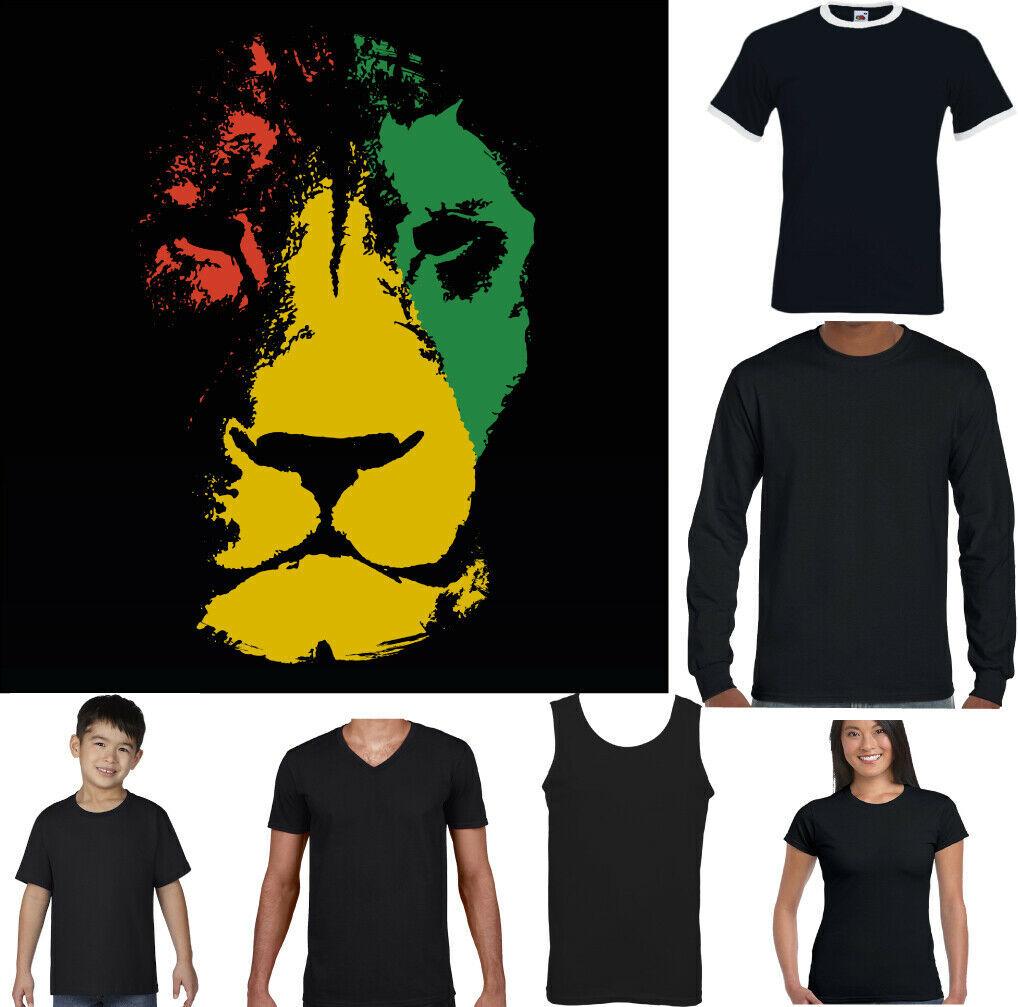 26 Reggae T-SHIRT Mens Jamaica Jamaican Flag Rastafarian Rasta Lion Unisex T-Shirt M