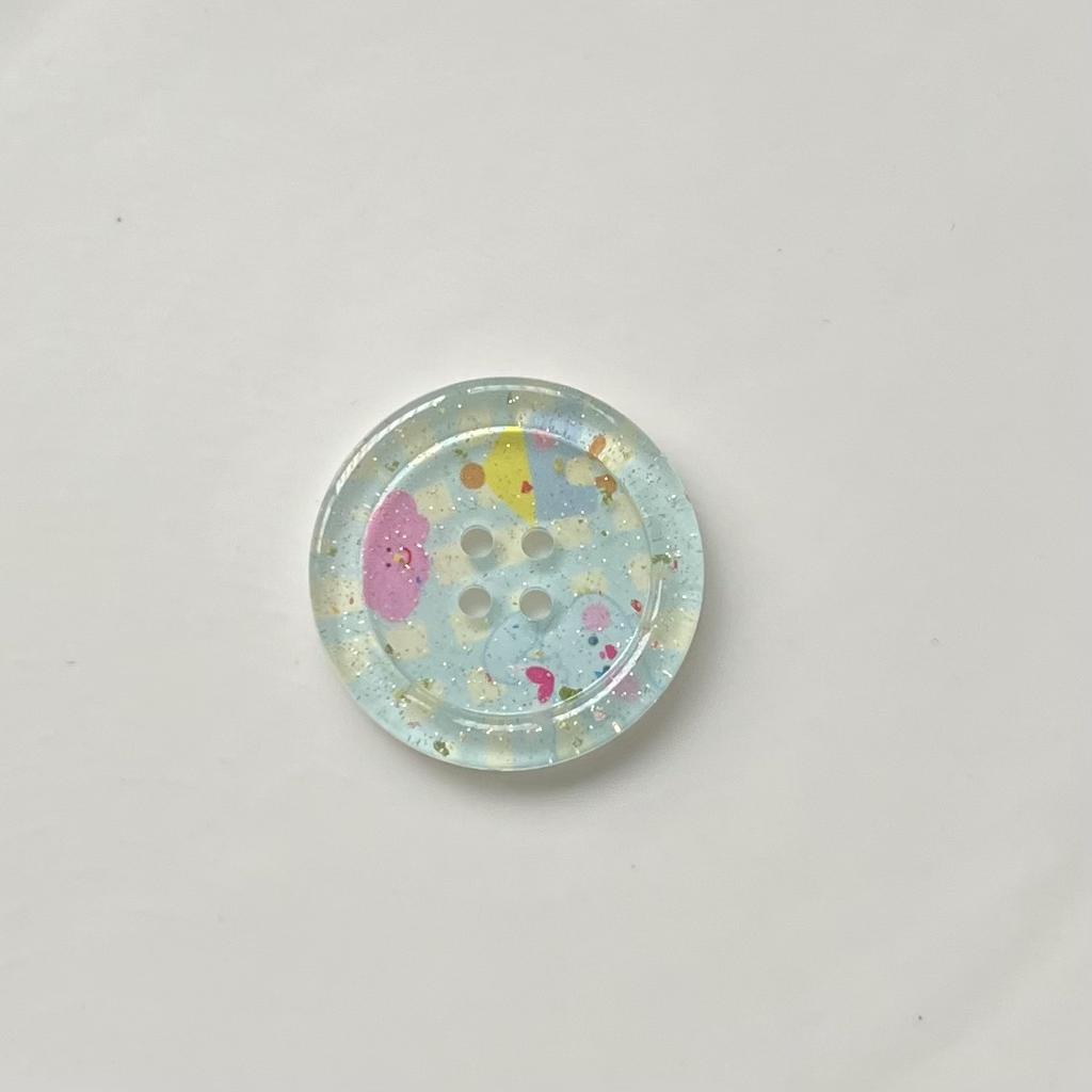 10Pcs Shining Powder Cute Cartoon Round Button - Clothing Sewing Accessories for Kids Woman Hairpins Clip DIY Deco for Girls