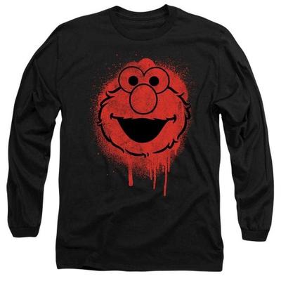 Sesame Street Unisex Adult Spray Face Elmo Graffiti Long-Sleeved T-Shirt