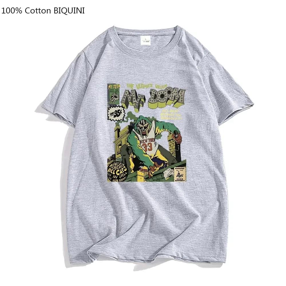 MF DOOM The Masked Man Fantasy T-shirts MEN Fashion American Anime Tshirts 100% Cotton Four Seasons T Shirts Casual Handsome Top