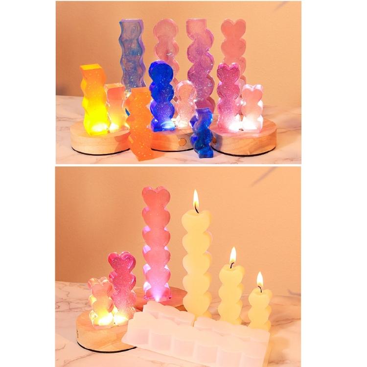 Round/Waving/Heart Candle Molds for Making Candle Soap DIY Craft