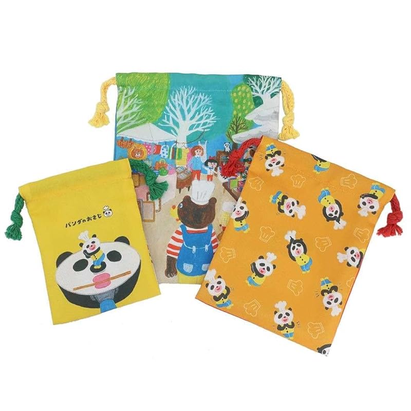 

panda spoon 3P drawstring purse Panda spoon and frying pan