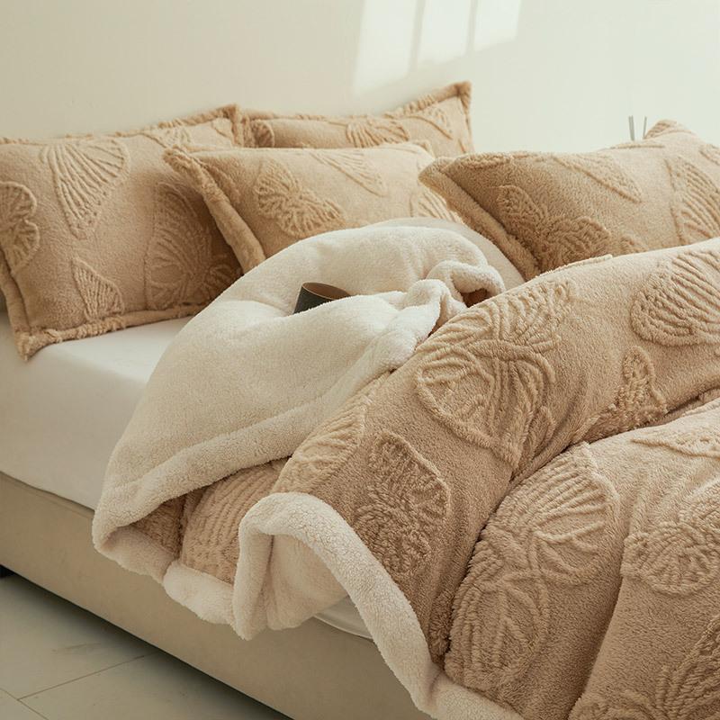 Soft and Comfortable Quilt Cover Sofa Nap Blanket Tafu Velvet Double-layer Autumn and Winter Warm Thickened Blanket