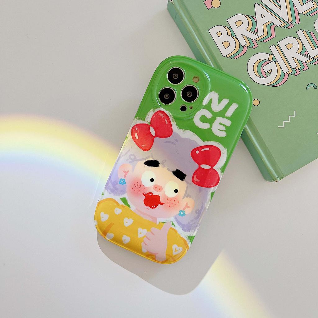 Doodle Nice Girl Love Flower Silikon Weiche stoßfeste Handyhülle für iPhone 12 13 11 Pro Max Promax Niedliche Ins Cartoon Rückseite