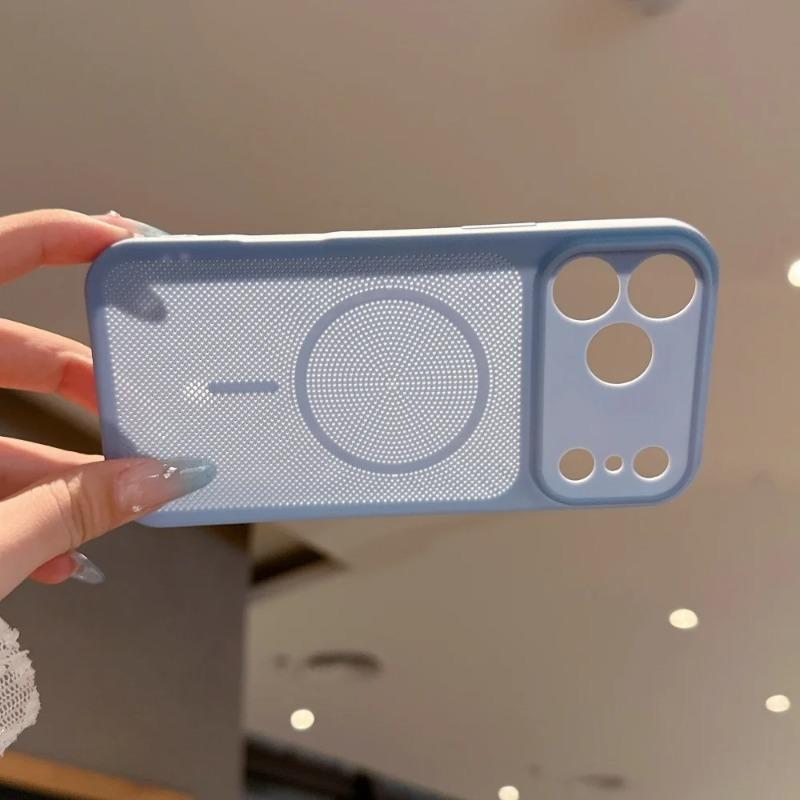 Honeycomb Holes Heat Dissipation Silicone Soft Phone Case for iPhone 17 16 15 13 12 18 Pro Max 14 Plus Shockproof Cooling Cover