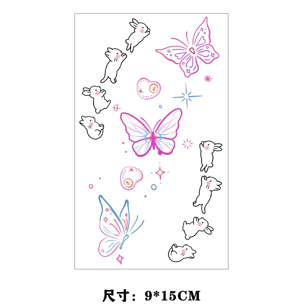 Dopamine Color Butterfly Animal Love Star Fireworks Small Picture Finger Tattoo Sticker