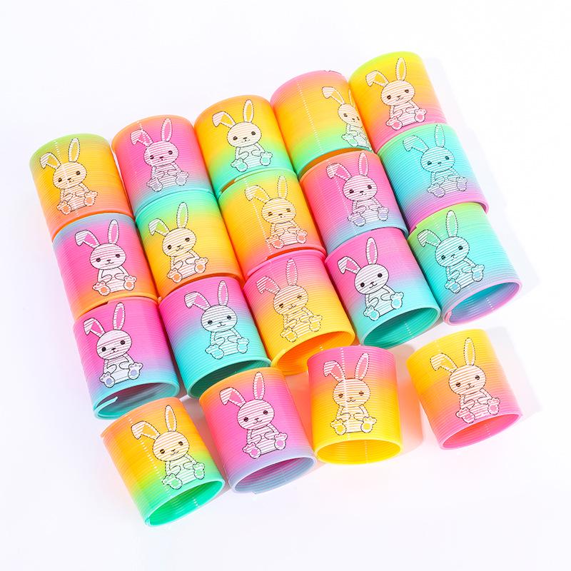 Rainbow Bunny Children's Mini Elastic Spring Toy - Colorful Slinky Prize