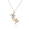 Jewelry Zircon Letter Clavicle Chain Stainless Steel Gift for Mother's Day MOM Necklace  Mom Gift