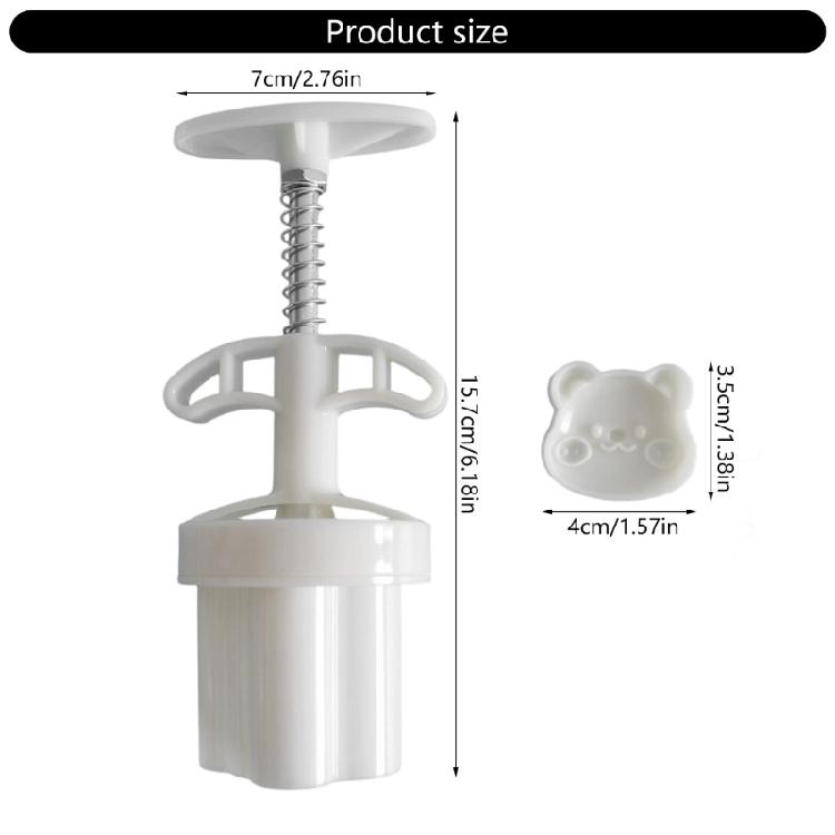 Cartoon Bear Cookie Mooncakes Mold Dishwasher Safe ABS Stainless Steel Materials For Family Baking Activity