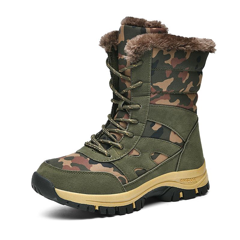 Couples casual high-top boots winter soft-sole non-slip warm velvet snow boots fashion unisex outdoor boots men's cotton boots