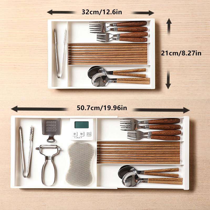 Silverware Drawer Organizer Expandable Cutlery Organizer Utensil Tray For Kitchen Adjustable Flatware Tray Cutlery Holder