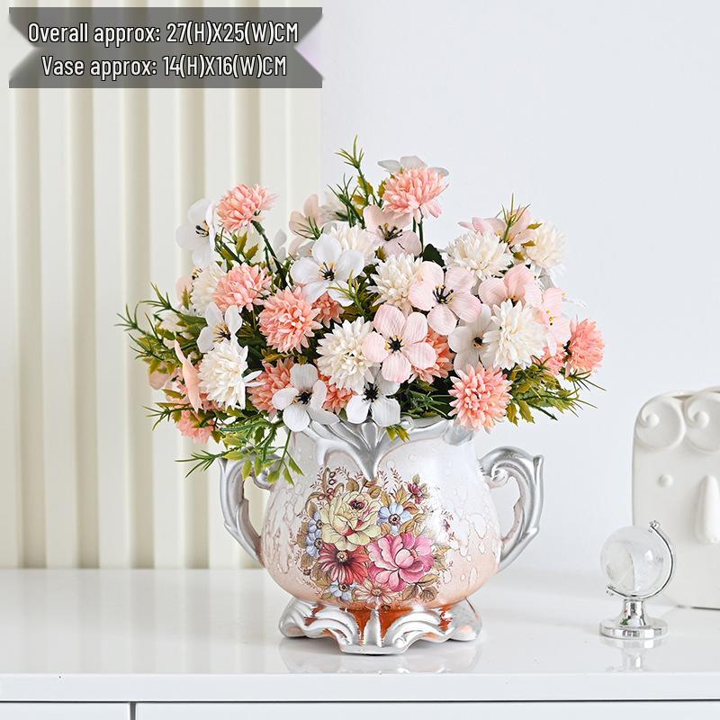 European Retro Silk Rose Flower Decor – Ideal for Living Room, Dining Table, Coffee Table, or Bedroom. Perfect As Dried Flower Ornaments.