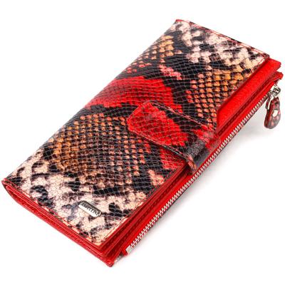 Functional Women's Wallet Made of Genuine Leather with Snake Embossing CANPELLINI Wallet 21638 Multicolour