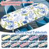 Oval Tablecloth Table Cover Waterproof Oil-Proof Elastic Kitchen Dining Room Wedding Party Table Cover Outdoor Picnic Camp Decor
