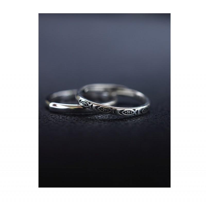 Adjustable Vintage Fish Ring Women Men Copper Plated Retro Animal Style Finger