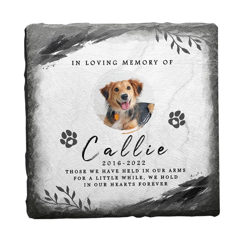Personalized Pet Memorial Stone - Round DIY Slate for Cats & Dogs