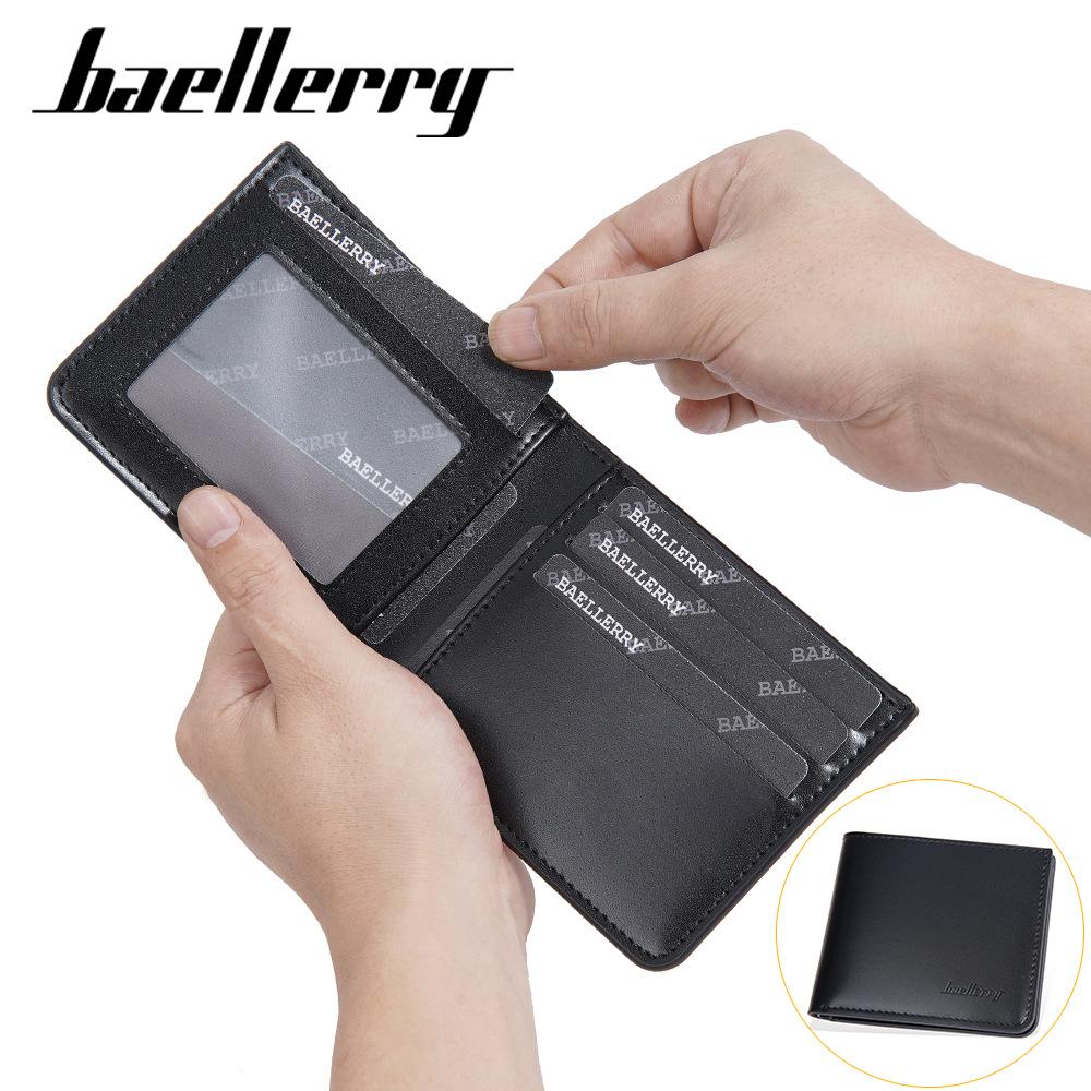 Baellerry Men's Simple Fashion Billfold Short Horizontal Wallet Ultra-thin Multi-functional Coin Purse Multiple Card Slots Card Holder