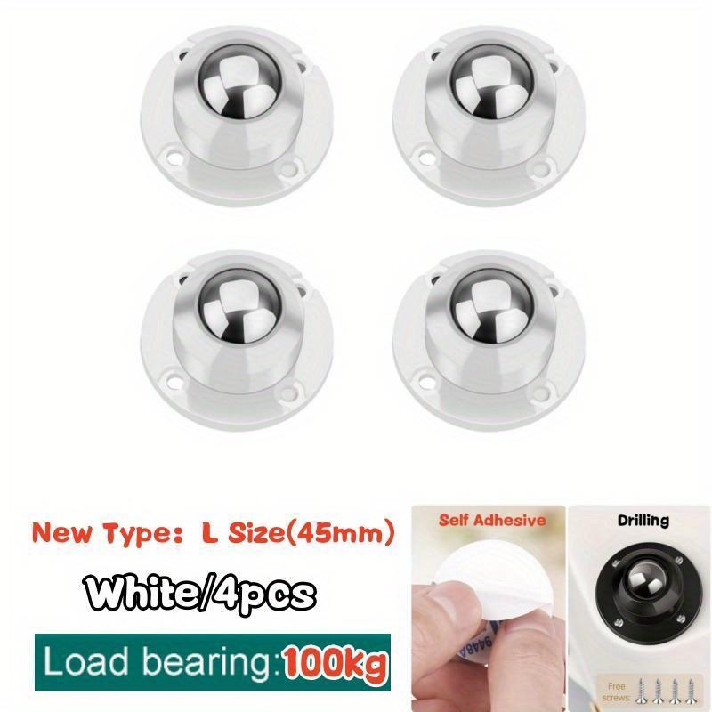 4pcs Heavy Duty Furniture Casters Wheels Self Adhesive Pulley Stainless Steel Strong Load-bearing Universal Wheel 360° Rotation