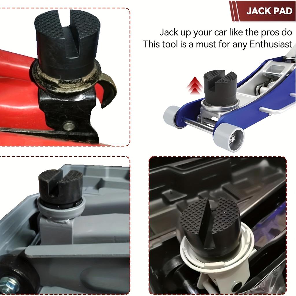 Car Jack Pad - Thickened Wear-Resistant Rubber, Shock Absorbing Support Block for Tire Replacement & Height Increase