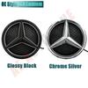 Car Sticker For Mercedes Benz Silver Border 3D Mirror Emblem For Mercedes Benz A W176 B W246 C W205 Class Matte Black OE Style F