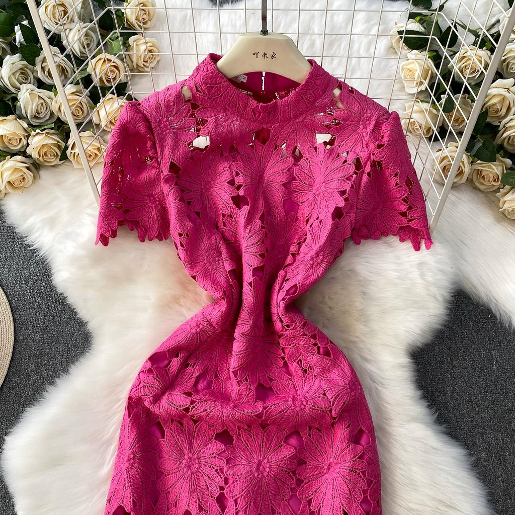Summer Women Elegant Luxury Embroidery Flower Lace Slim Bodycon Long Maxi Party Fishtail Dresses for Girl Graduation