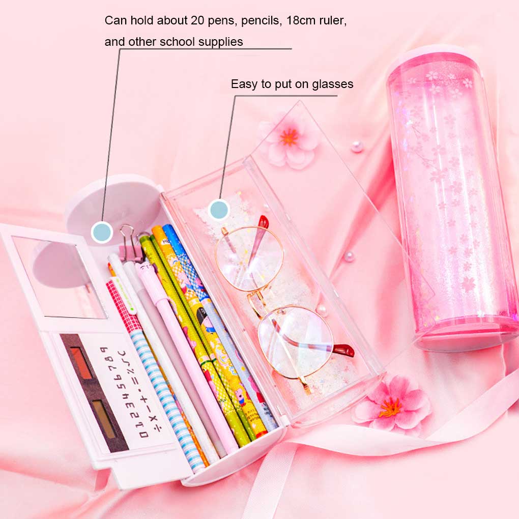 Pencil Case Portable School Children Pen Box Reusable Battery Operated Birthday Book Shop Stationery Storage Organizer Girl