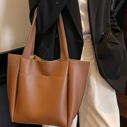 Spring New Tote Bag Fashionable Large-capacity Bucket Bag Simple Women's Commuting Armpit Shoulder Handbag