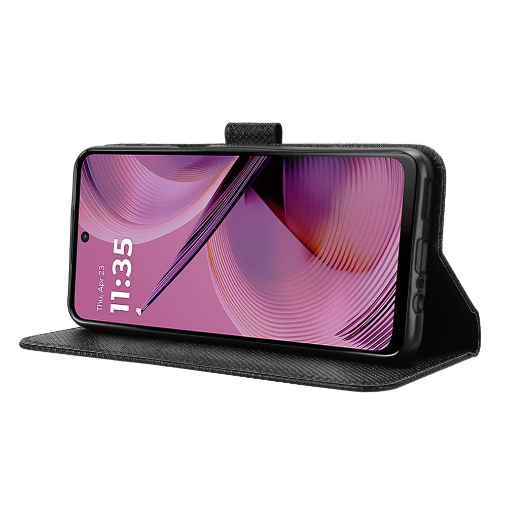 Etui dla Motorola Moto G55 5G PU Skóra Tekstura Diamentowa Portfel Pokrowiec na Telefon