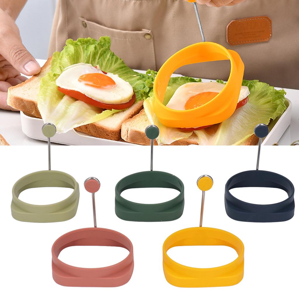 5pcs Silicone Ring Fried Egg Mold Nonstick Pancake Ring Mould Heat Resistant Multi-function Sandwich Maker DIY Kitchen Tools