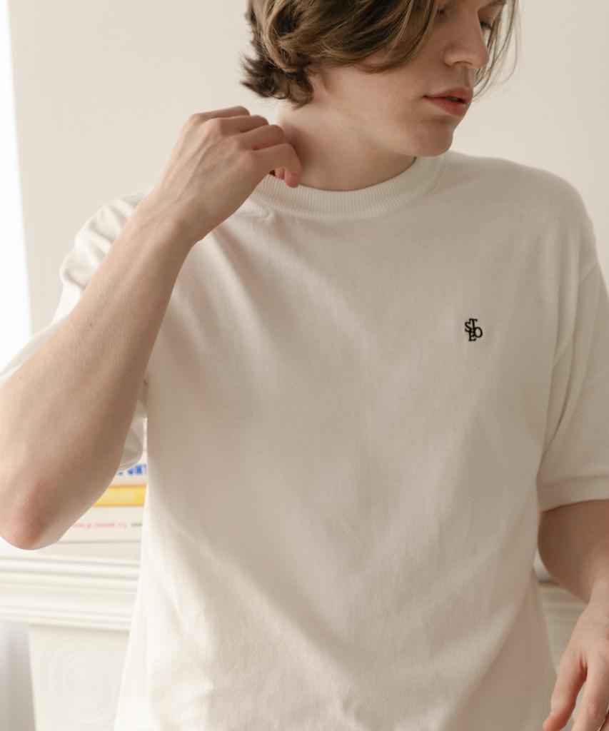 SELITIO Men'S Basic Round Half Knit White