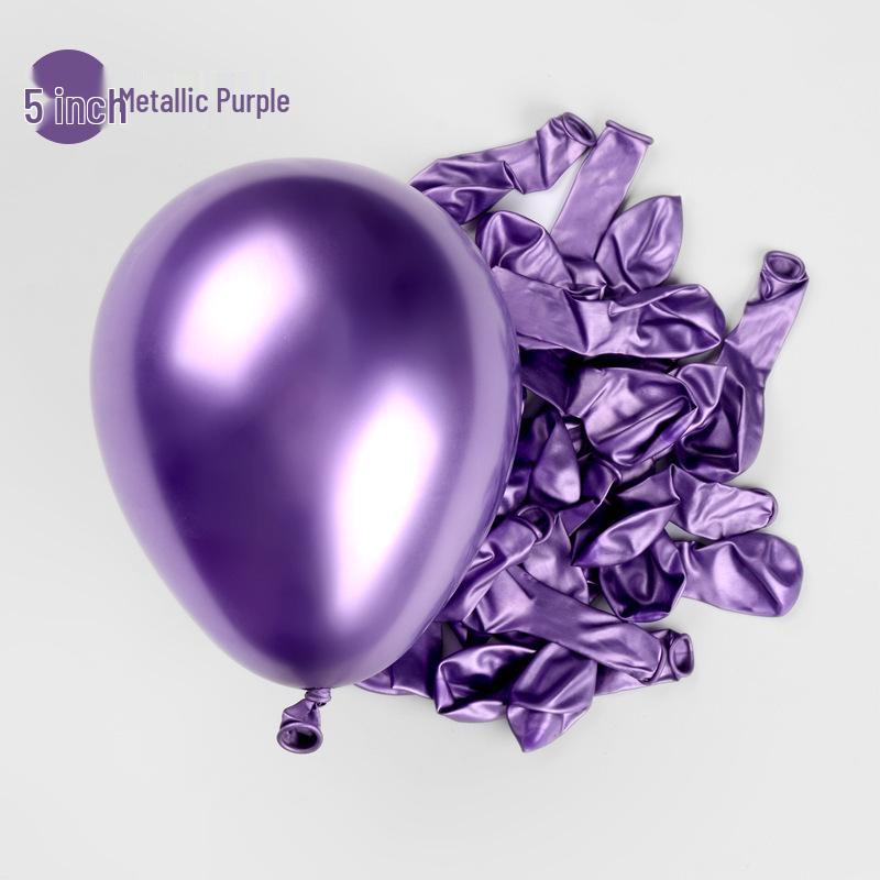 100-Pack 5-Inch Odorless Metal Balloons for Kids' Decor, Weddings, and First Birthday Parties