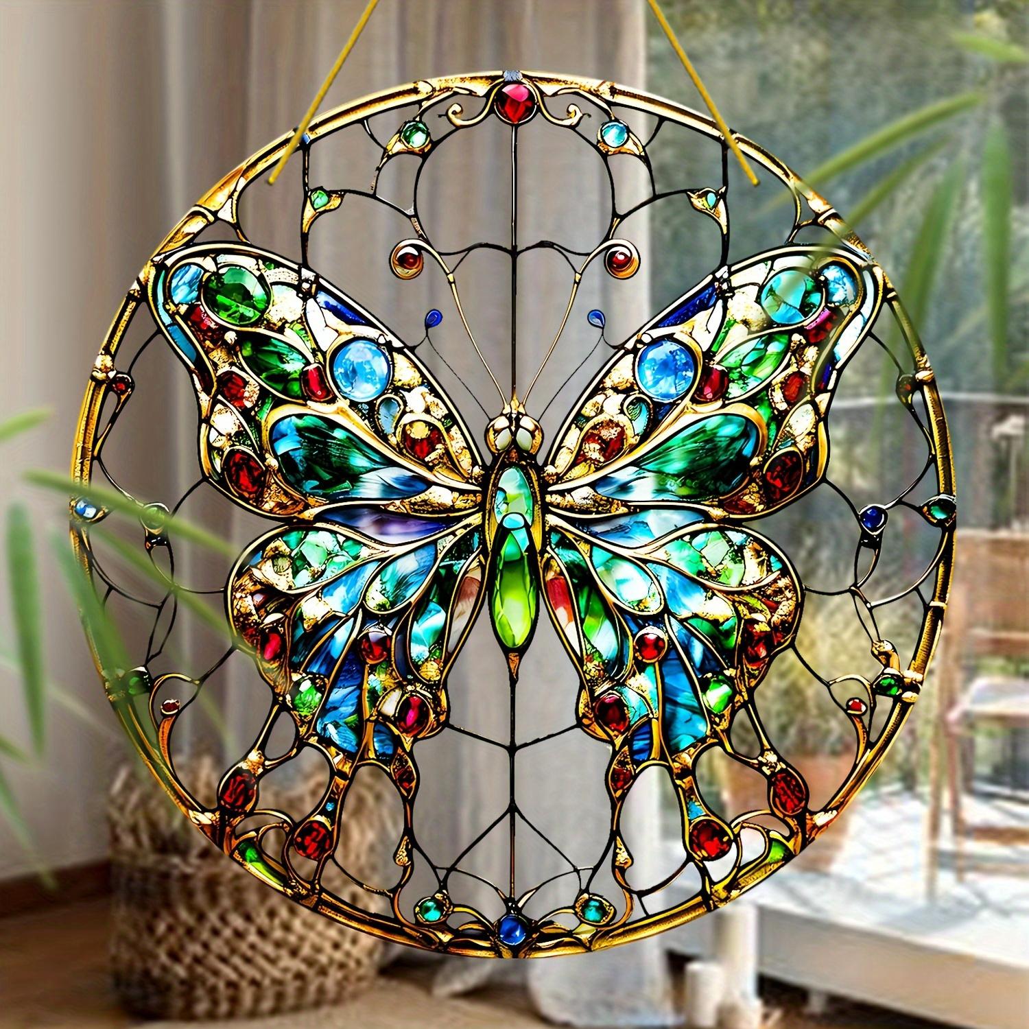

2D Flat Acrylic Vibrant Butterfly Light Catcher, Nurseries,Vintage Home Decor Wall for Bar Kitchen, Restaurant Shop Wall Decor, Hanging Acrylic Plaqu 20*20cm