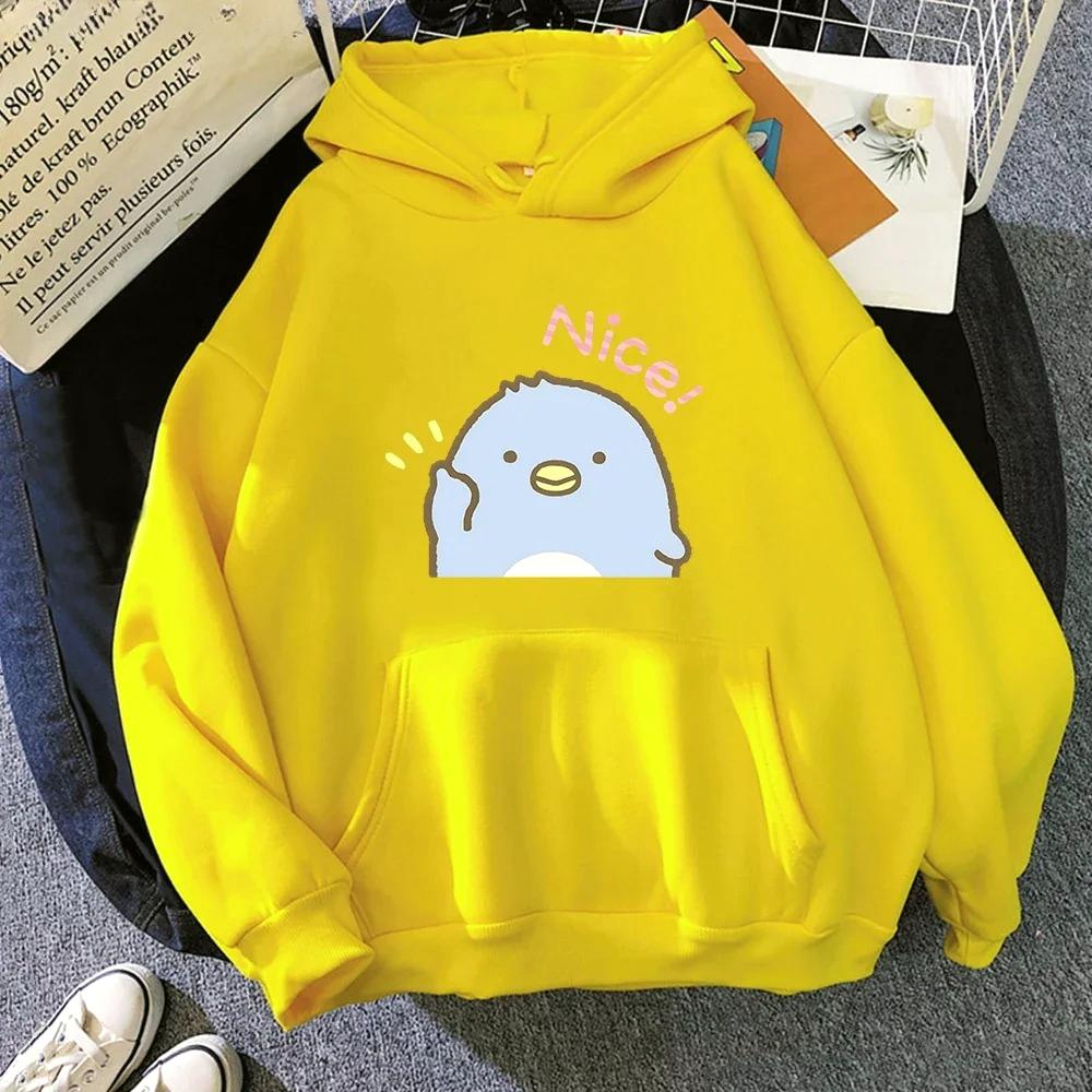 Penguin Cute Graphic Printed Hoodie Sweatshirt Autumn Winter Clothes Women Y2k Kawaii Pullover Women Casual Clothing