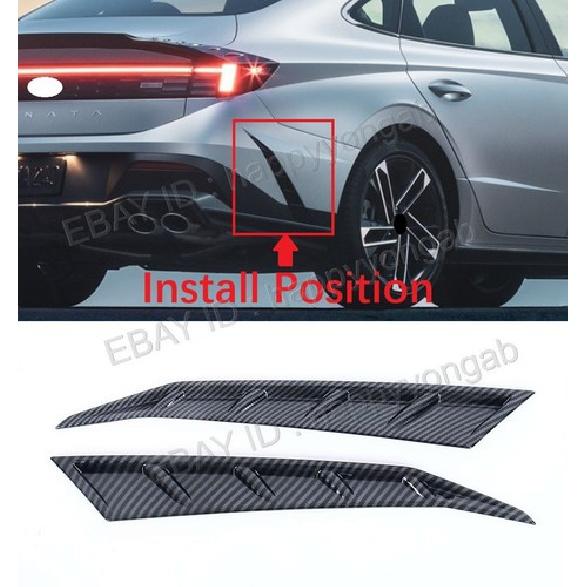 Rear Fog Light Lamp Bumper Cover Trim For 2024-2025 Hyundai Sonata Carbon Fiber