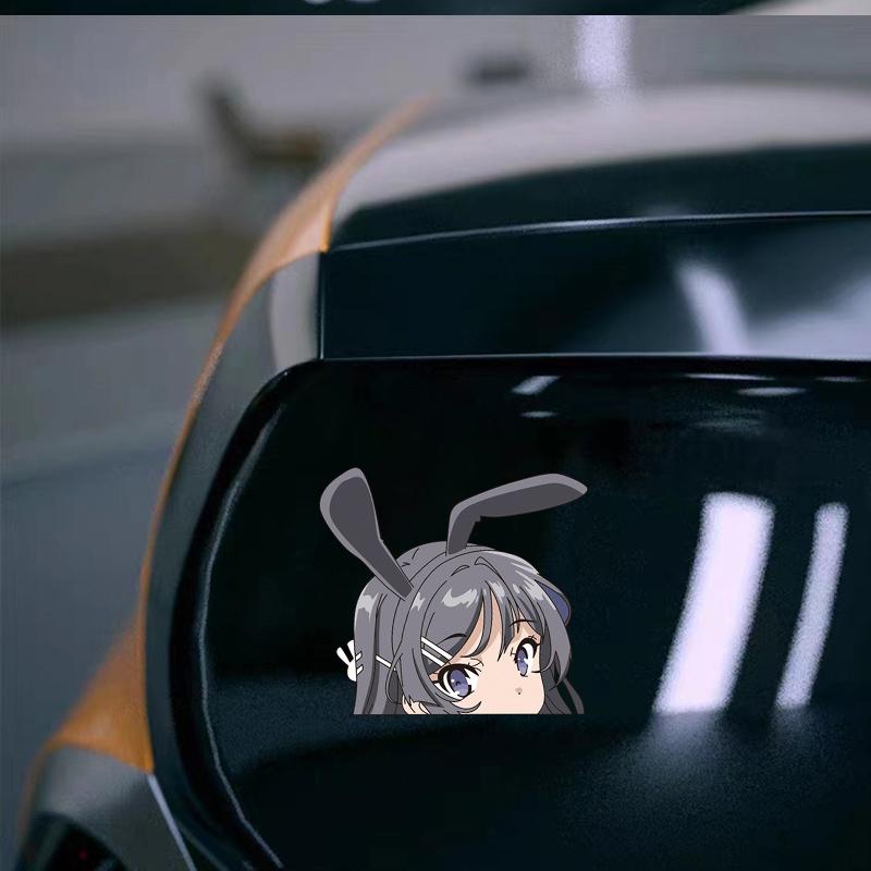 Anime Secondary JDM Reflective Car Stickers Waterproof Body Cover Marks Stickers Decorative Car Stickers Accessories