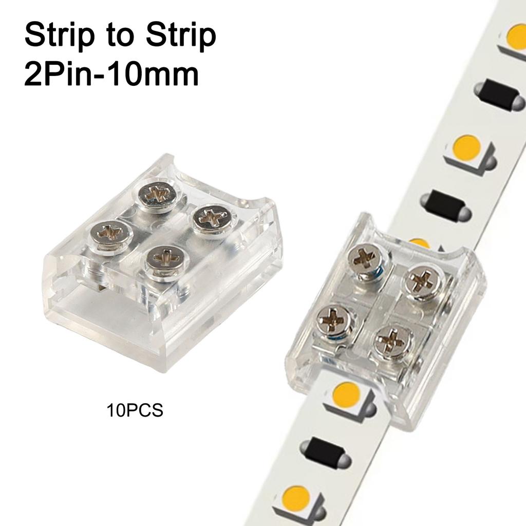 10Pcs 2P 8MM 10MM LED Strip Connector Screw Fixing Connection Connector Terminal LED Strip Light Wire Connection