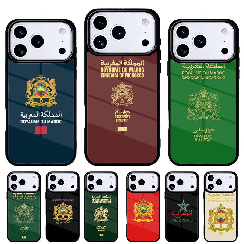 Morocco Flag Passport Phone Case for iPhone 17 Air 16e 15 14 13 Pro Max Back Cover for 12 11 Pro Coque