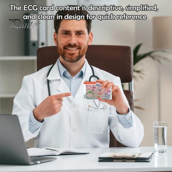 1/4Pcs Transparent EKG Calipers Reference Badge ID Cards Waterproof Wear-Resistant Mini Size EKG Interpretation Rulers