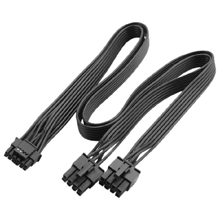 16AWG Two 8Pin To 16Pin 12VHPWR Flat Design PCIE 5.0 Cable for Easy Cable Management and Improved Cooling Efficiency