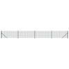 VidaXL Wire Mesh Fence with Flange, Decorative Fence Panel with Support Post, Garden Barrier 154176