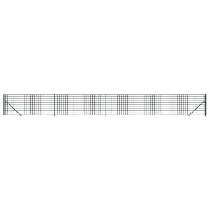 VidaXL Wire Mesh Fence with Flange, Decorative Fence Panel with Support Post, Garden Barrier 154176