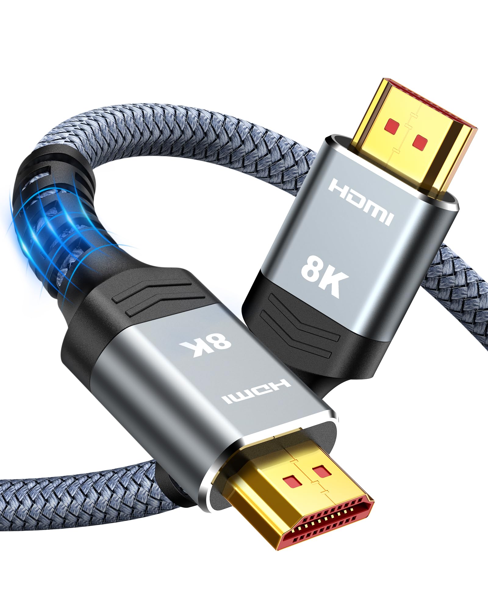 

Snowkids 8K HDMI 5M с HDMI UHD Dynamic 3D Совместимый с HDMI и ниже Кабель, [Совместимый PS4/PS5], Стандарт 2.1, 8K@60Hz, 4K@120Hz/144Hz, серый