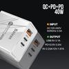 Universal Power Adapter Charger for US/EU/UK - 1U+2PD Standard.