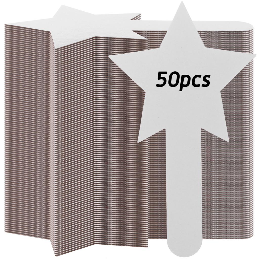 50 Pieces Star Shape Dry Erase Answer Paddles Handheld Double Sided Paddles Mini White Boards Small Dry Erase Board Auction Padd